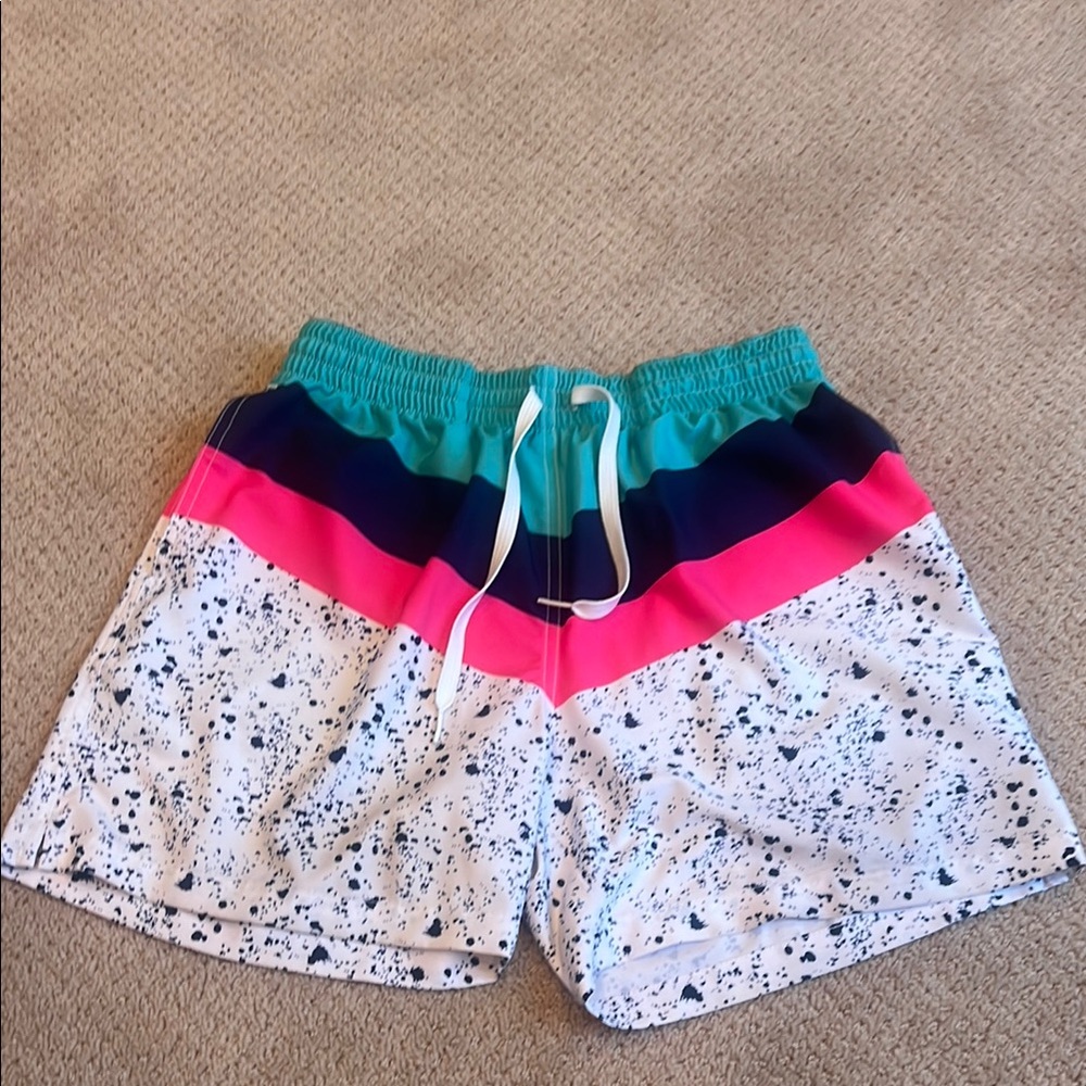 Chubbies Teal and White Swim Shorts